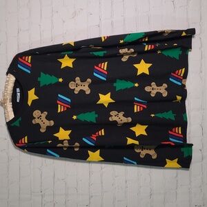 NWOT 2024 Aldi Christmas Print Tree Gingerbread Long Sleeve Tee Tshirt Mens 2XL